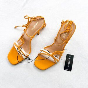 Express Dark Yellow Strappy Heels